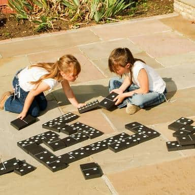 Jumbo Black & White Dominoes by Traditional Garden Games - Learning Bugs UK
