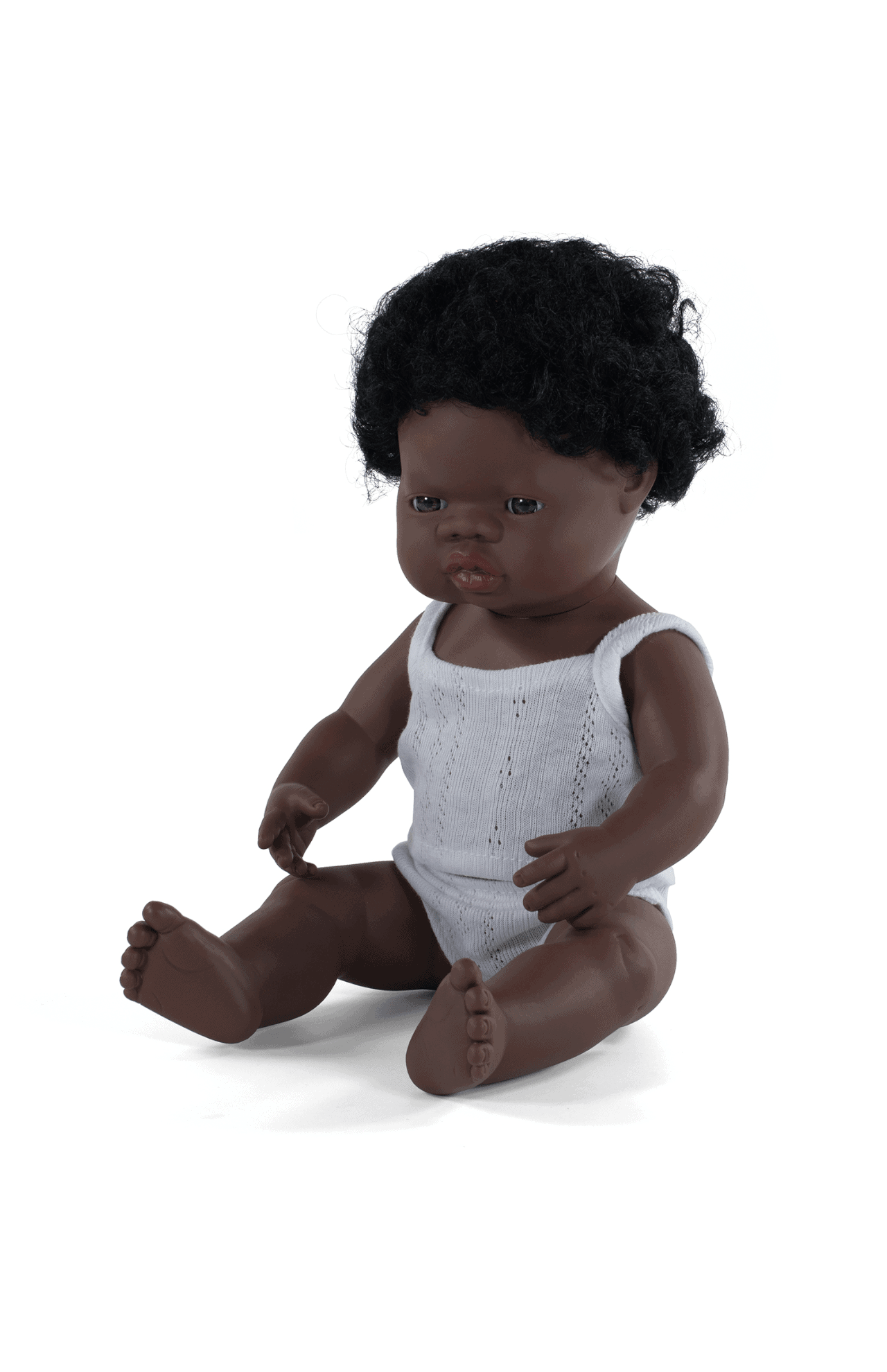 Miniland Toddler Doll 38cm - Black Boy, Realistic Inclusive Educational Toy by Miniland - Learning Bugs UK