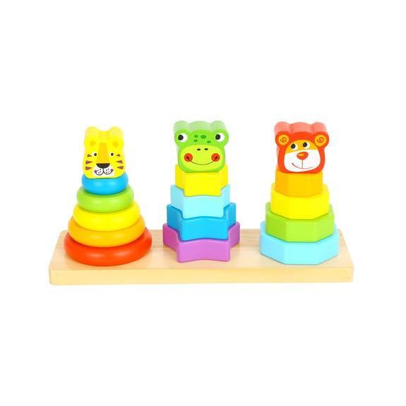 Buy Woody Treasures Animal Shape Stacking Toy | for kids by Learning Bugs UK