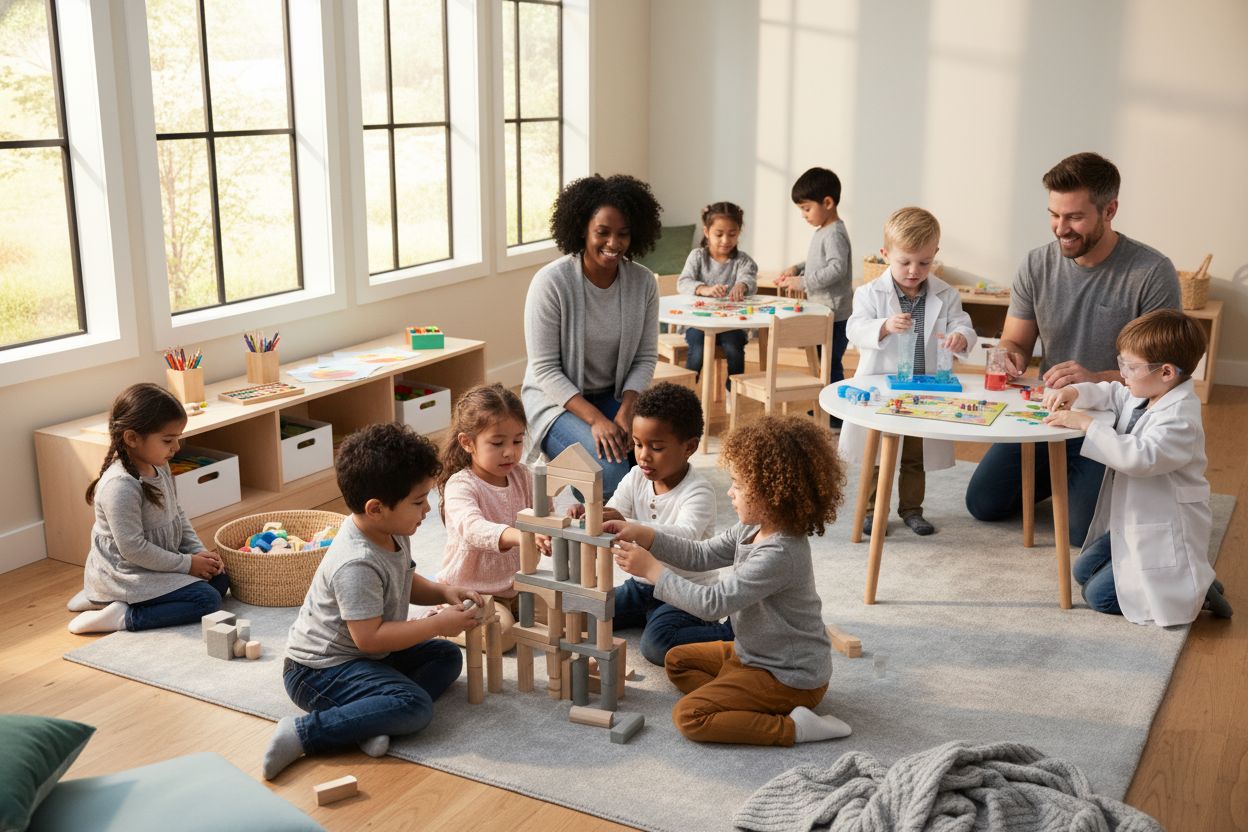 educational toys, children playing, learning environment