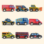 Bee Smart Wooden 9 Vehicle Set by Bee Smart - Learning Bugs UK