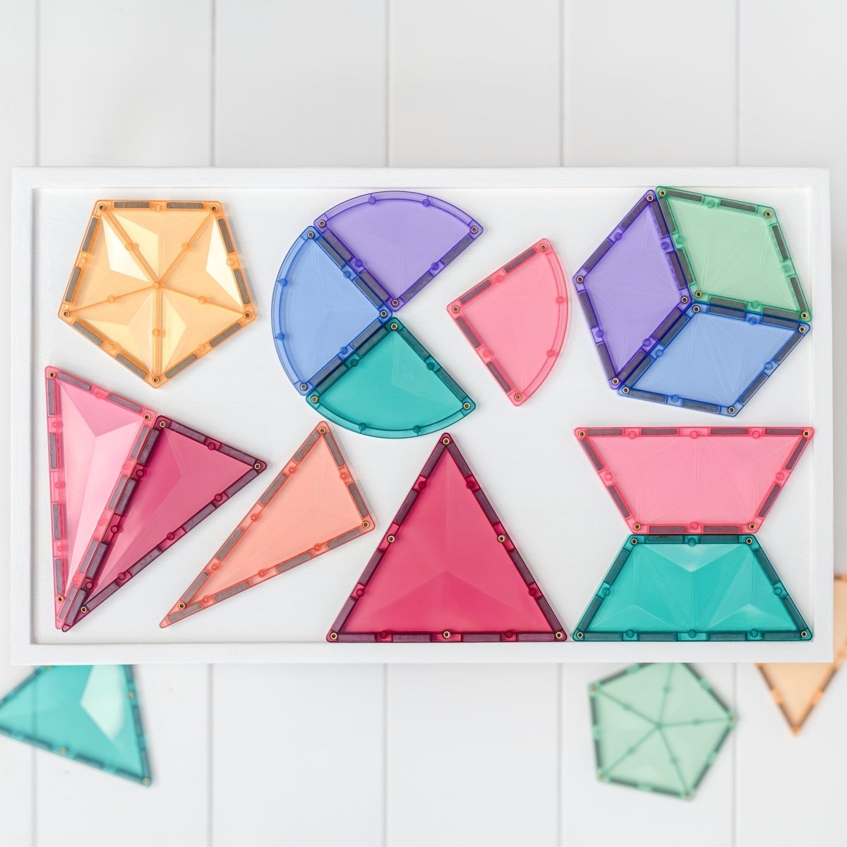 Connetix Magnetic Tiles 48 Piece Pastel Shape Expansion Pack, view 5