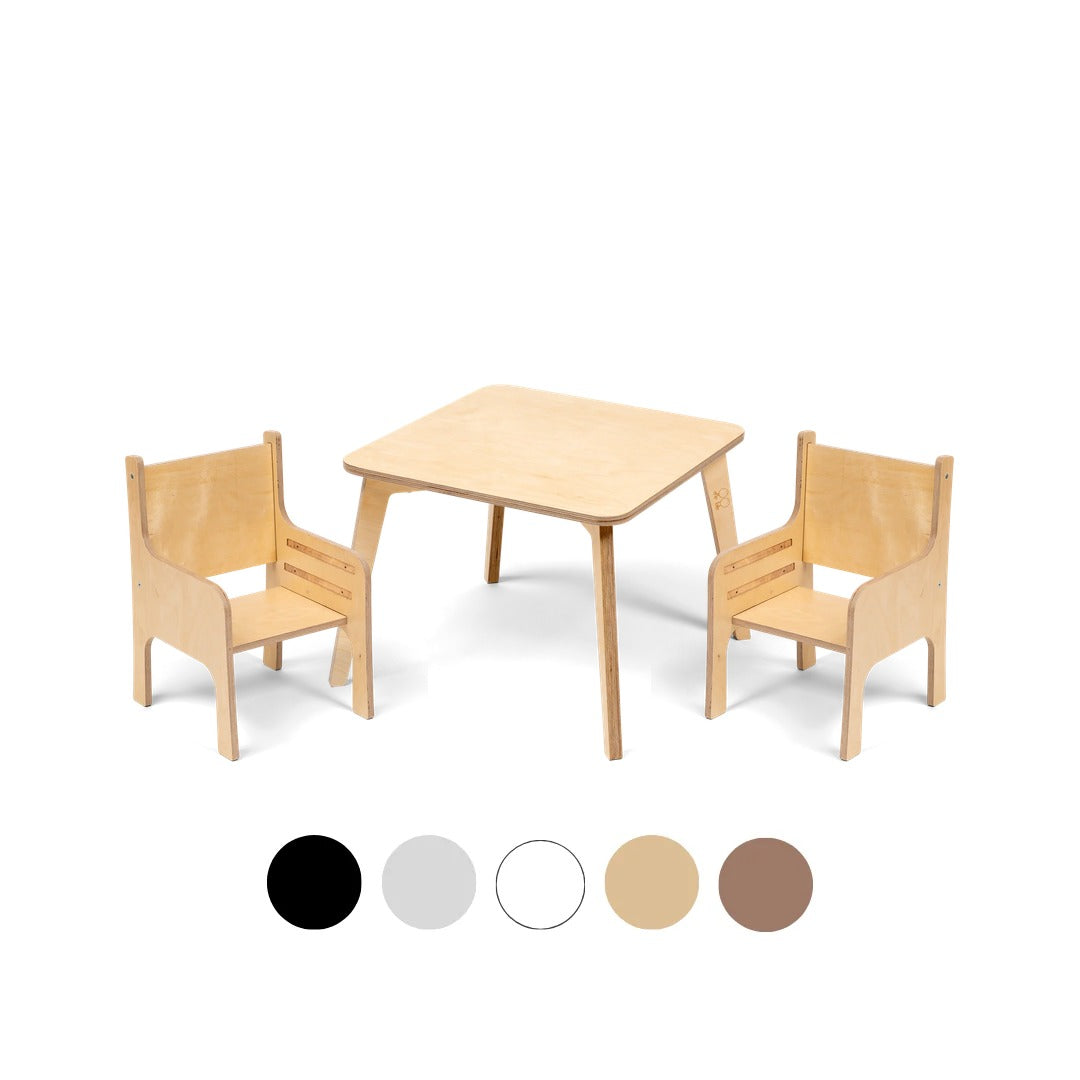 Ette Tete TULLA table and 2 chairs set in Wooden