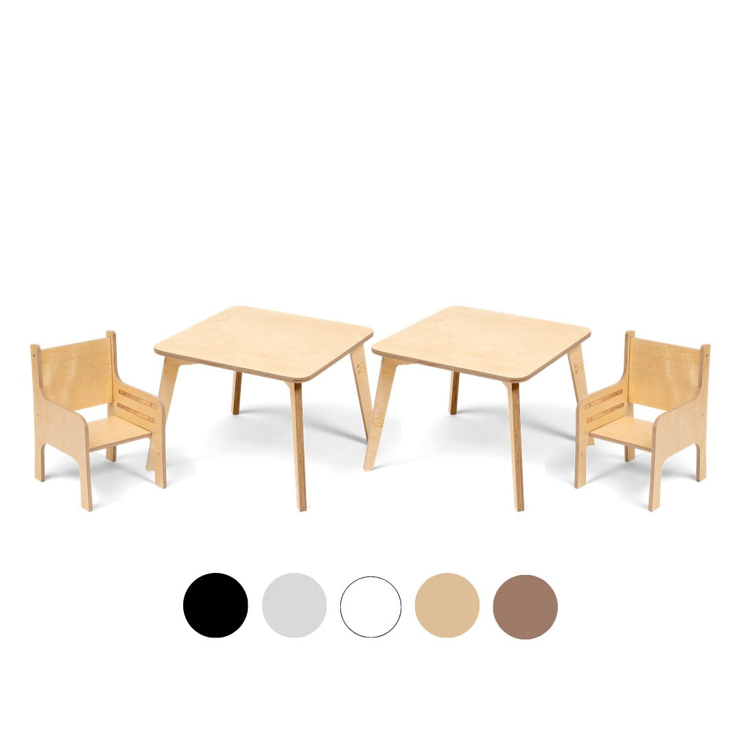 Ette Tete TULLA 2 tables and 2 chairs set in Wooden