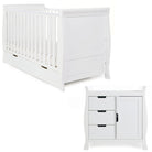 Obaby Stamford Classic Sleigh 2 Piece Room Set - White