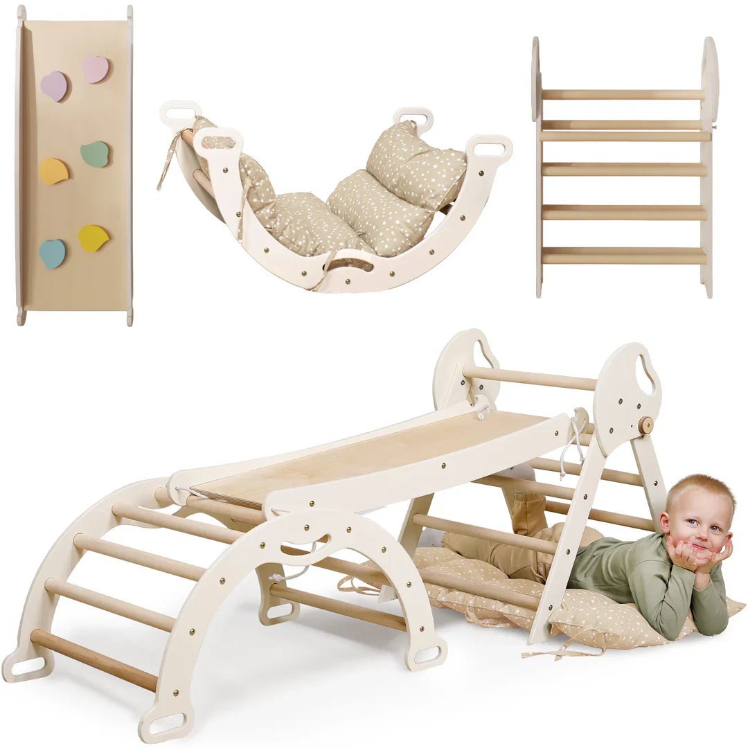 Goodevas 4 in 1 Montessori Climbing Frame with Cushion – Climbing Frame for children, available at Learning Bugs UK