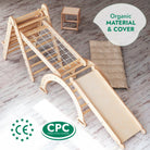 Goodevas 6in1 Montessori Climbing Frame with Slide, Net & Art Board – 6in1 Playsets for children, available at Learning Bugs UK