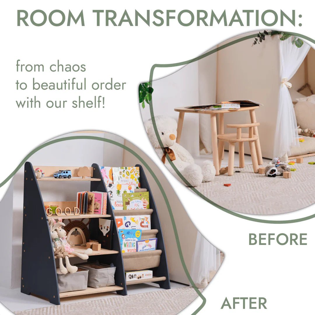 Goodevas 2 in 1 Montessori Bookshelf & Toy Storage – Bookshelf for children, available at Learning Bugs UK