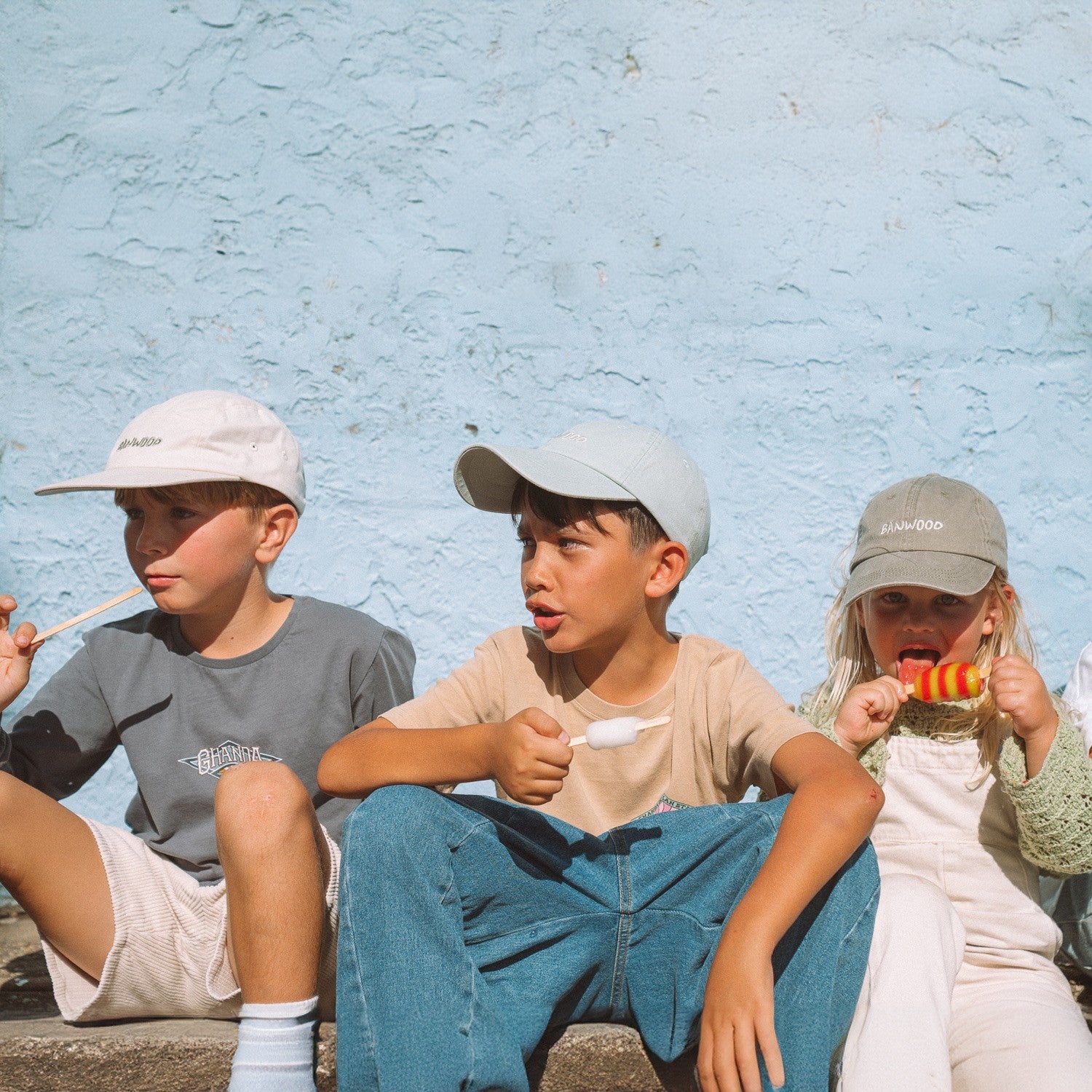 Buy Banwood Washed 5 Panel Cap - Cream | Caps for kids by Learning Bugs UK