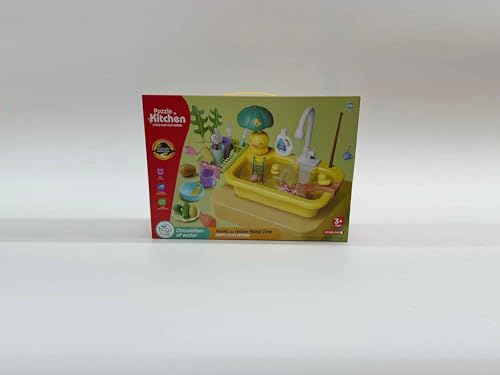 Electric Toy Kitchen Sink with Water & Accessories