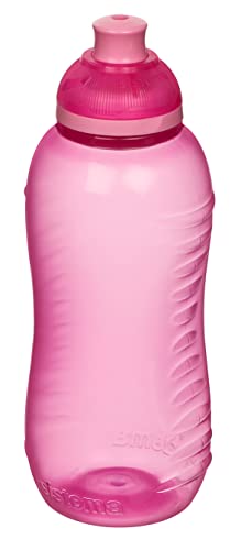 Sistema Twist 'n' Sip Squeeze Kids Water Bottle For School | Leakproof Plastic Water Bottle | 330 ml | BPA-Free | Assorted Colours