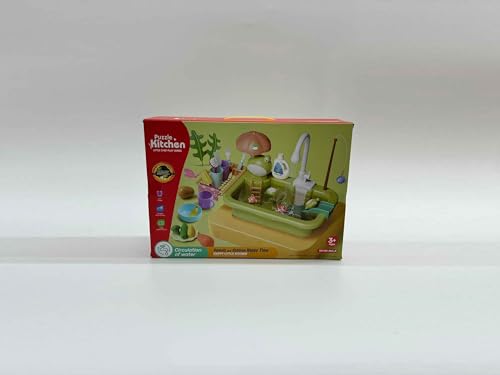 Electric Toy Kitchen Sink with Water & Accessories