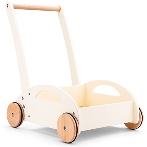 New Classic Toys 11320 Wooden Baby Walker with Blocks, Multi