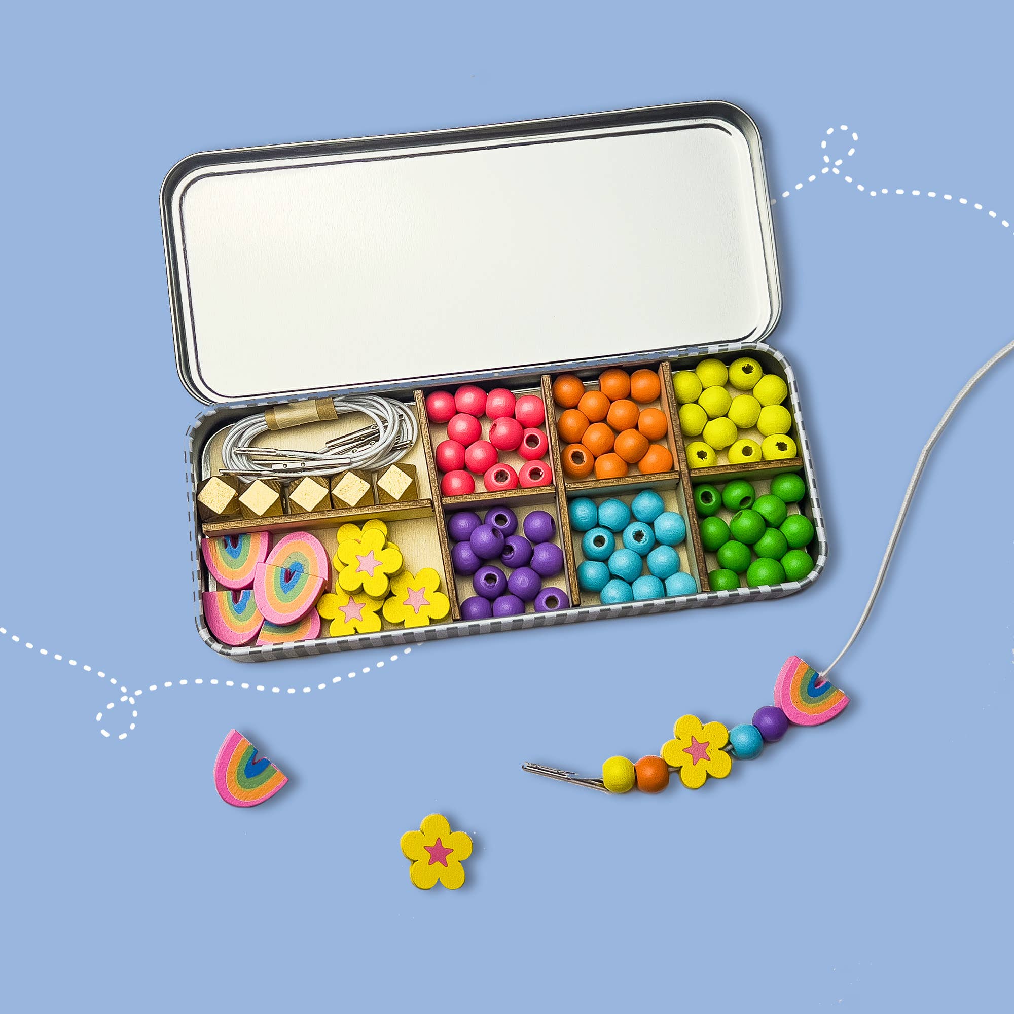 Buy Rainbow Bracelet Bead Kit | Art and Craft Box for kids by Learning Bugs UK