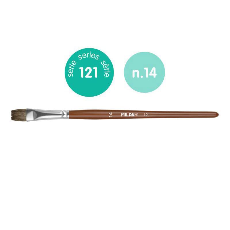 MILAN Flat School Brush, wood, nº 14