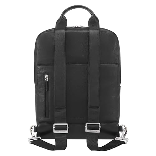 Classic Black Leather Laptop Backpack,