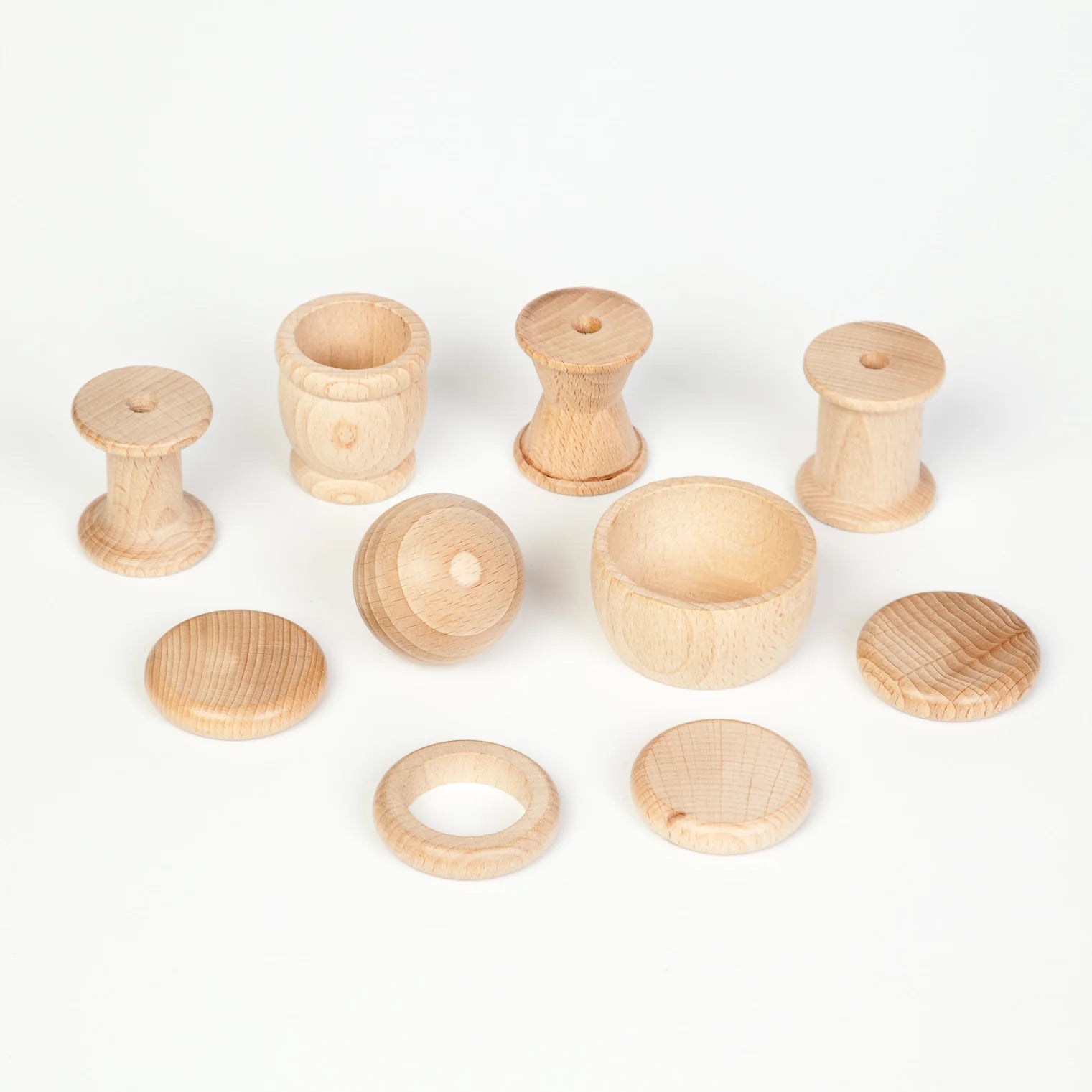 Grapat 10 Wooden Elements - Treasure Basket Set by Grapat - Learning Bugs UK
