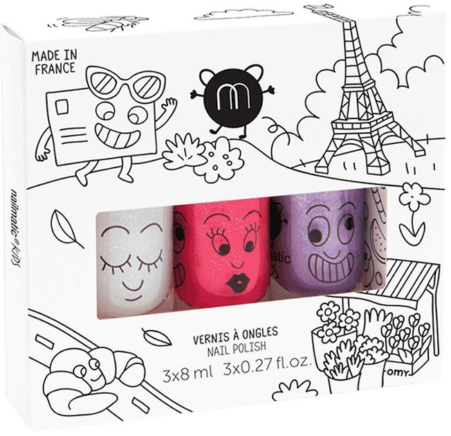 Buy Nailmatic Kids Water - Based Nail Polish - City Trio | for kids by Learning Bugs UK