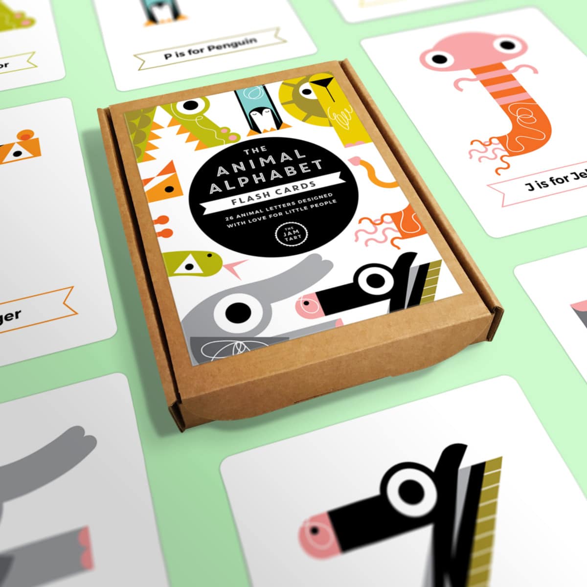 Animal Alphabet Flash Cards by The Jam Tart - Learning Bugs UK
