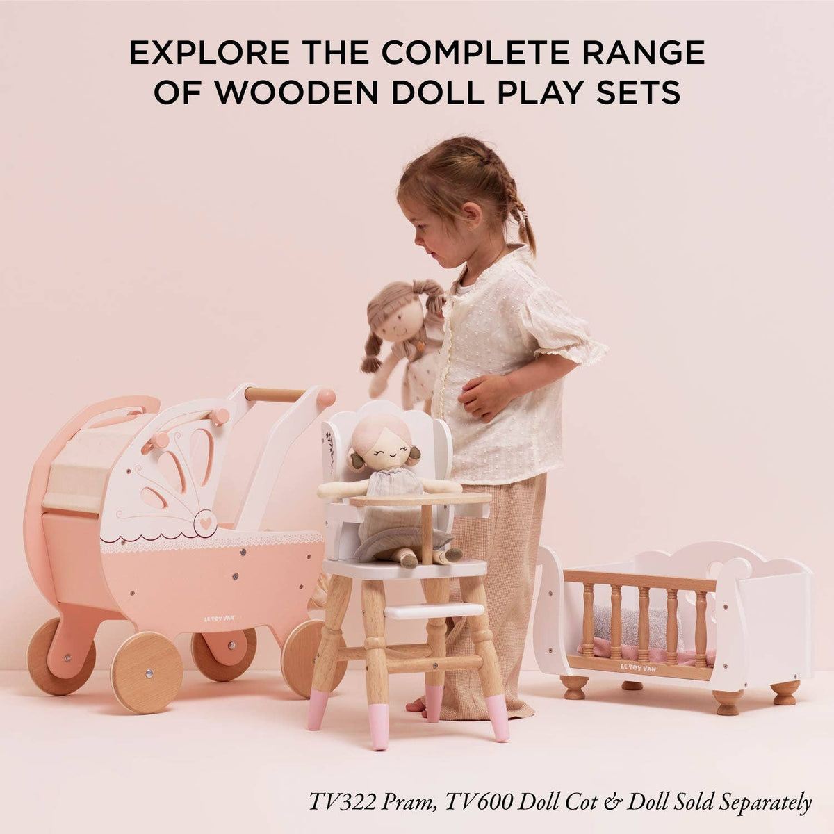 Le Toy Van wooden dolls high chair, photo 7 of 8
