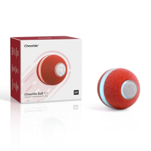 Cheerble Ball Cat Interactive, Cat Toy Bouncing Cat Ball with 3 Modes, Smart Cat Ball Toy with LED Light for Cats