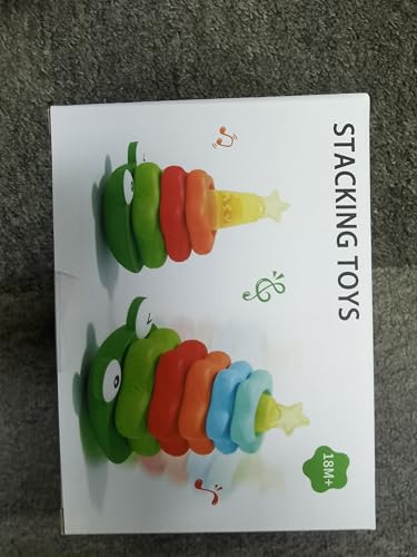 Montessori Stacking Toys for Toddlers - Rings & Blocks Rattle