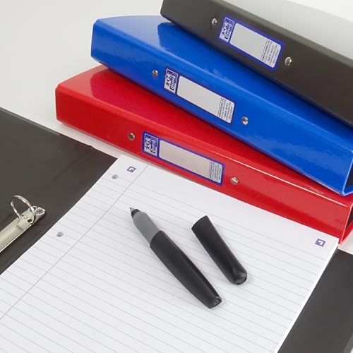 Pack of 3 A4 Ring Binders – Navy, Red, Black, 40mm