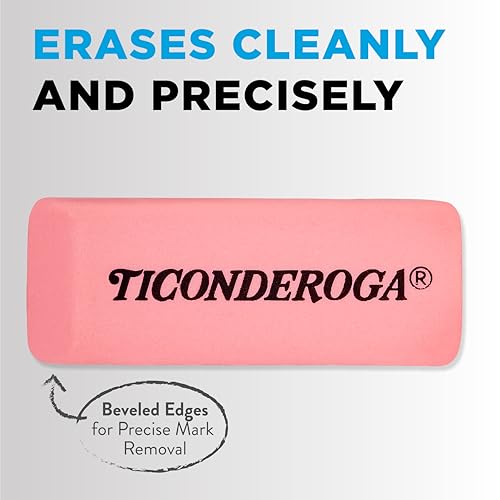 Ticonderoga Wedge Erasers, Pink, 3 Count