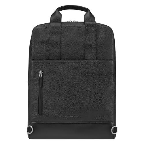 Classic Black Leather Laptop Backpack,