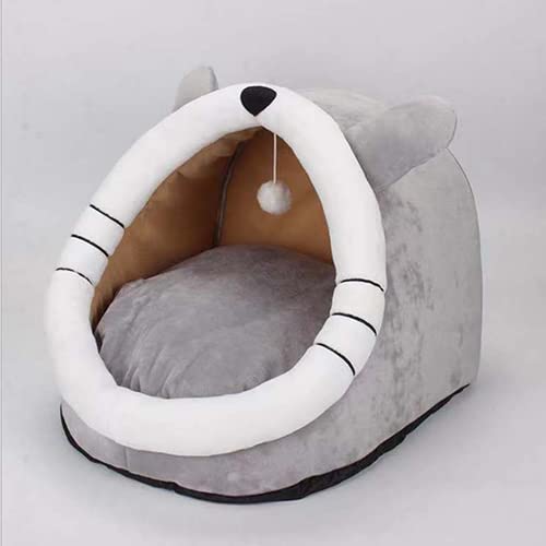 Cat Beds for Indoor Cats, Cat House with Hanging teaser toy, 2 in 1 Cat cave for playing and sleeping, Pet Bed suitable for Cats and Small Dogs