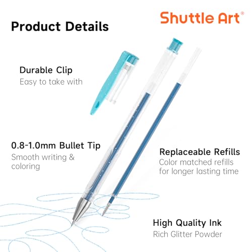 Shuttle Art 80-Color Glitter Gel Pen Set