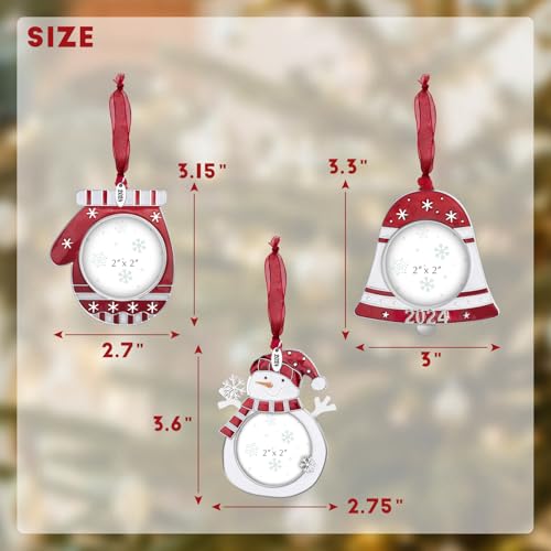 Snowman Christmas Photo Frame Ornament Set