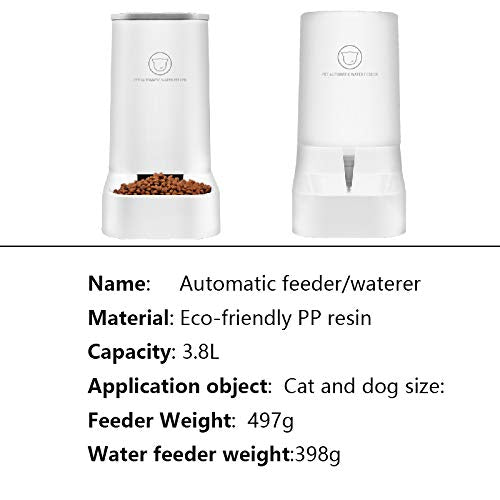 Queta Automatic Cat Feeder and Water Dispenser, Automatic Fountain Food/Water Dispenser for Pets-3.75Lx 2 Pieces- Dog/Cat Food Pet Bowl Accessories BPA Free