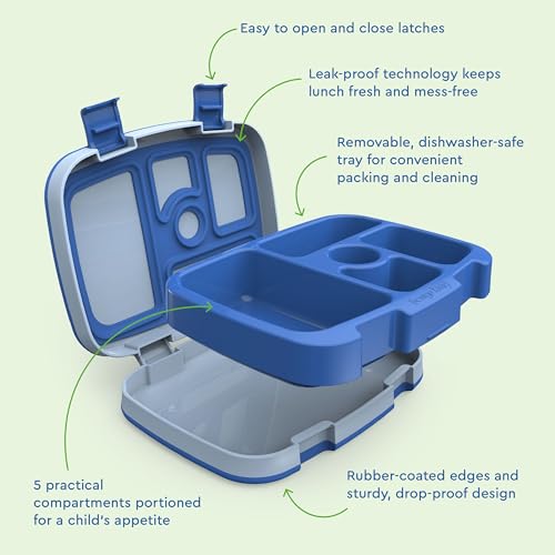 Blue 5-Compartment Leak-Proof Lunchbox