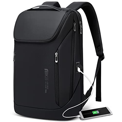 Black Waterproof Laptop Backpack with USB Port