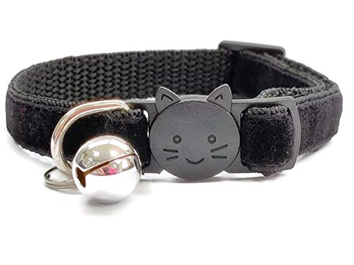 Velvet Cat Collars with Bell | Quick Safety Release Breakaway Buckle | Handmade in the UK | Available in Cat & Kitten Size