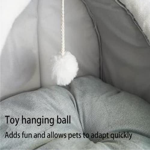 Cat Beds for Indoor Cats, Cat House with Hanging teaser toy, 2 in 1 Cat cave for playing and sleeping, Pet Bed suitable for Cats and Small Dogs