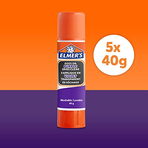 Purple Glue Sticks | 40g | 5 Pack | Washable & Child-Friendly