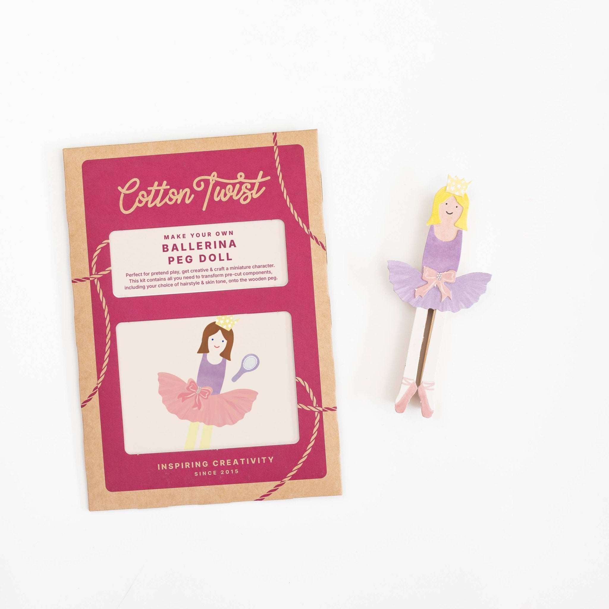 Buy Make Your Own Ballerina Peg Doll | Art and Craft Box for kids by Learning Bugs UK