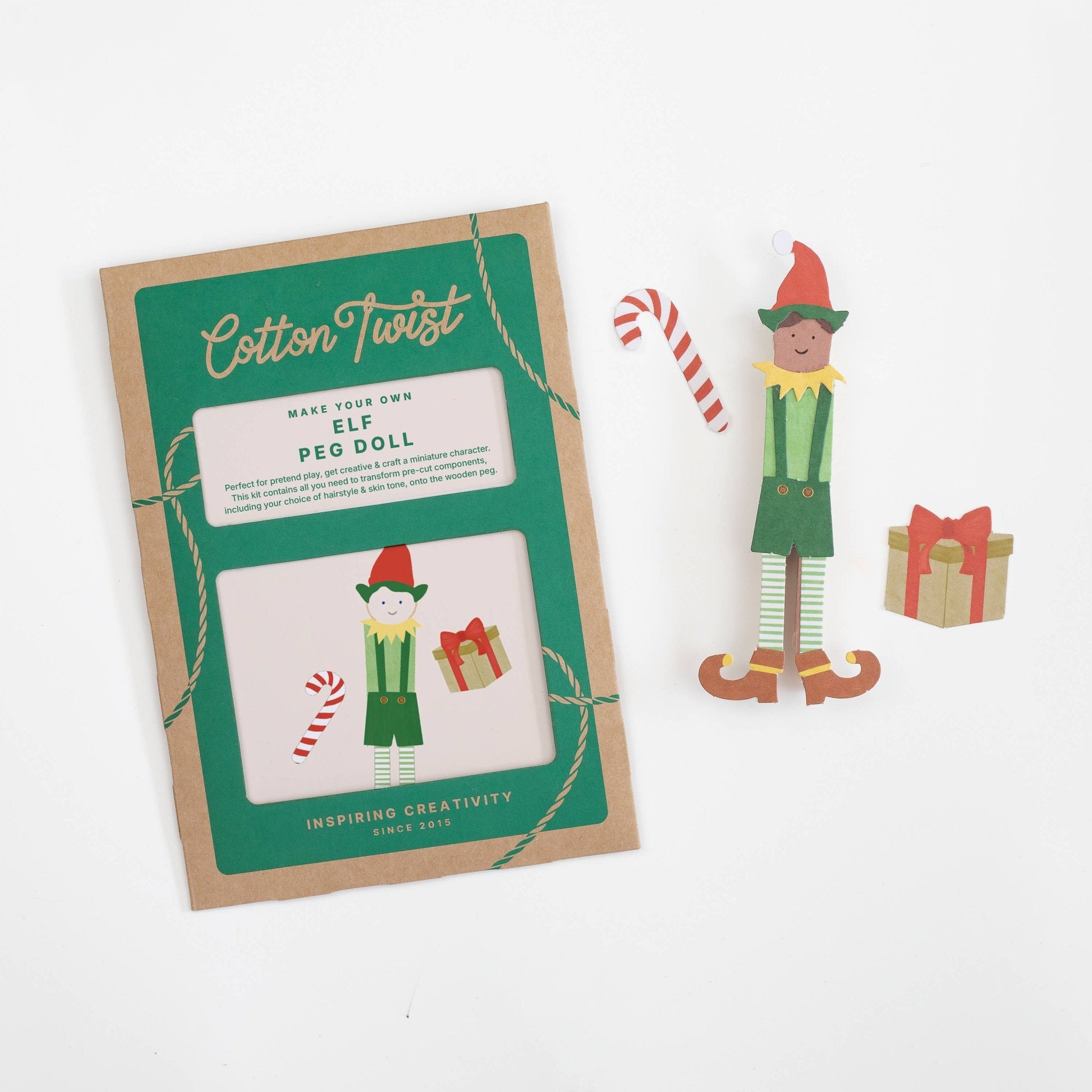 Buy Make Your Own Elf Peg Doll | Art and Craft Box for kids by Learning Bugs UK