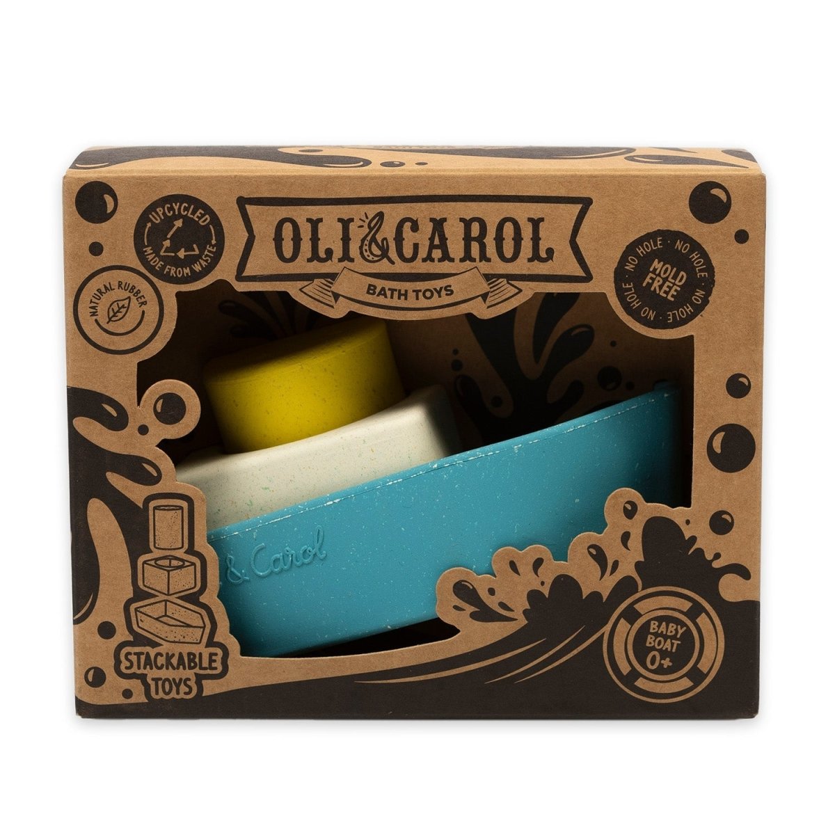 Oli & Carol Upcycled Boat Bath Toy Yellow – Bath Toys for children, available at Learning Bugs UK