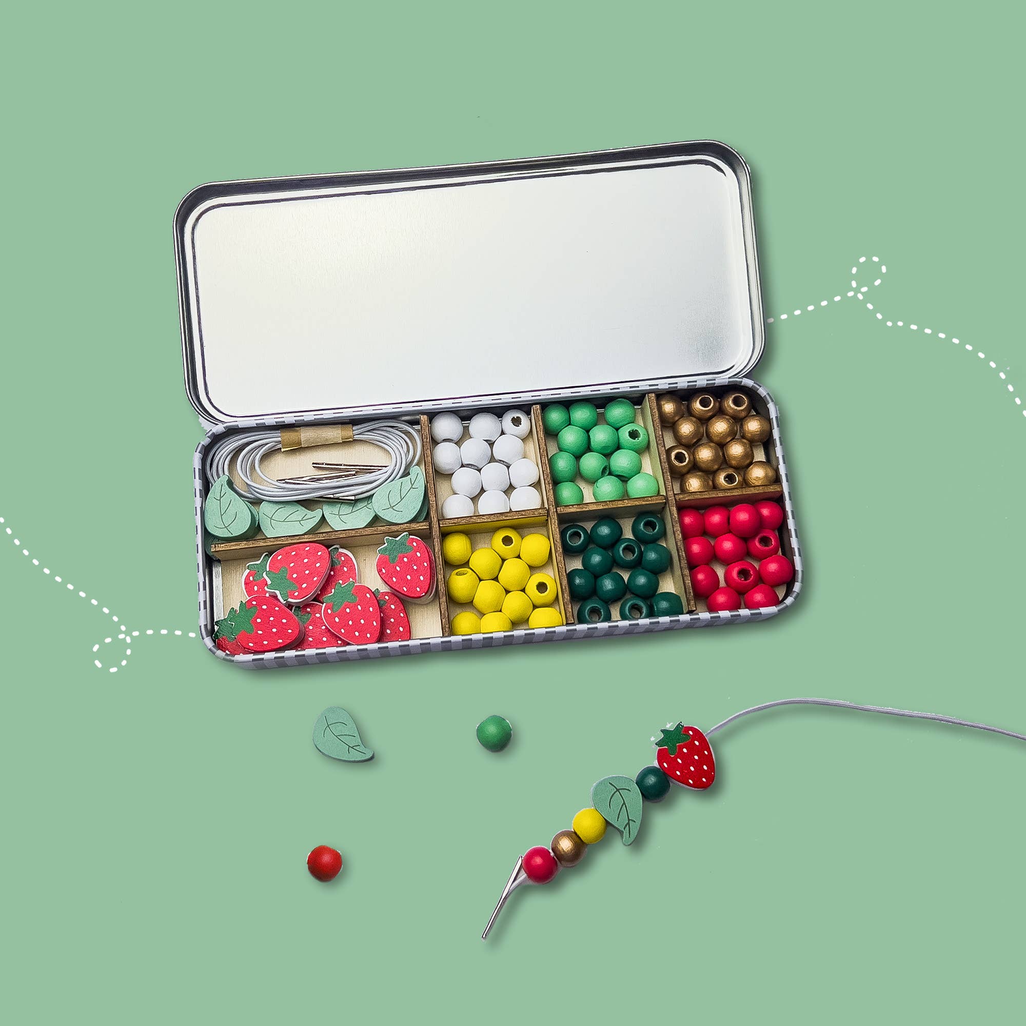 Buy Strawberry Bracelet Bead Kit | Art and Craft Box for kids by Learning Bugs UK