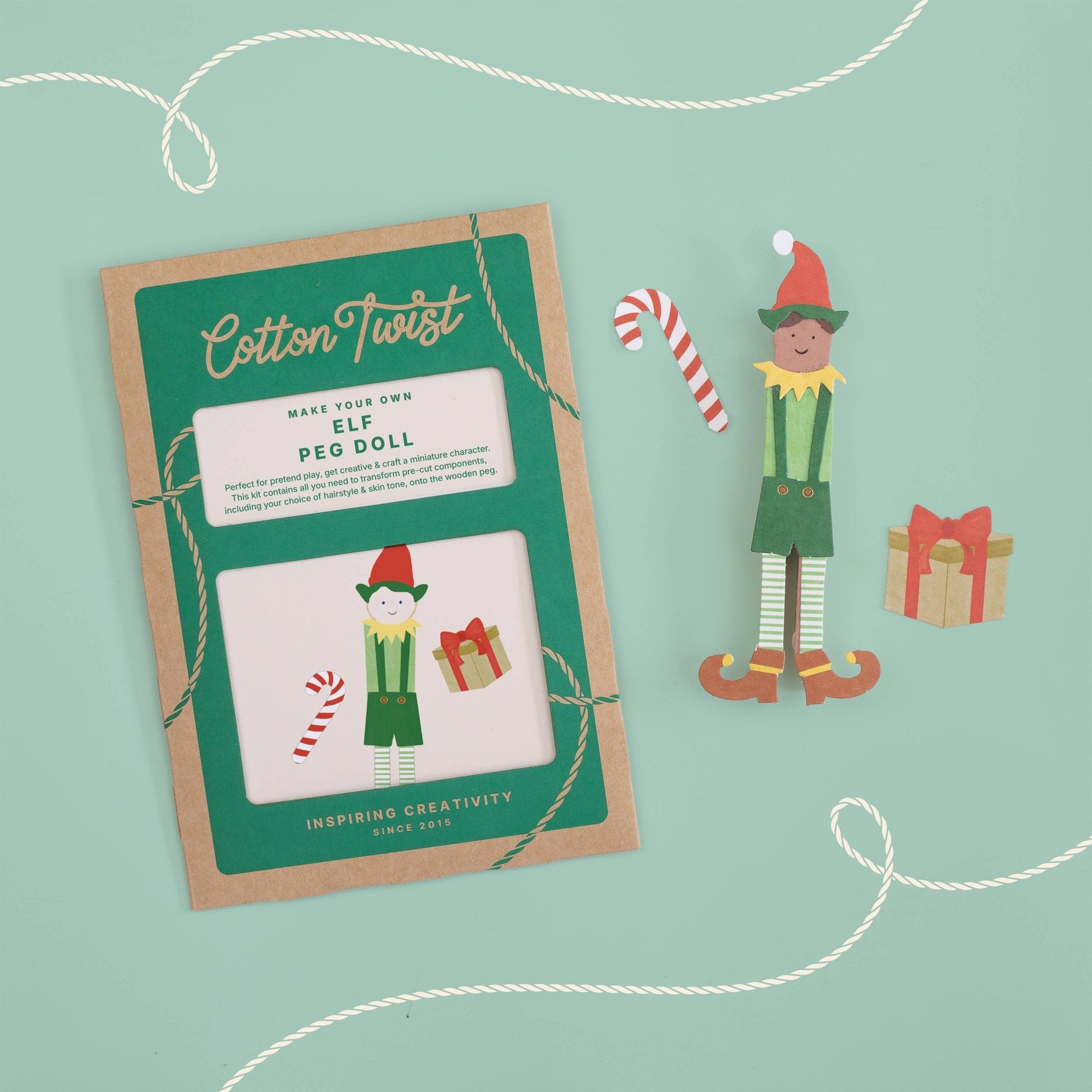 Buy Make Your Own Elf Peg Doll | Art and Craft Box for kids by Learning Bugs UK