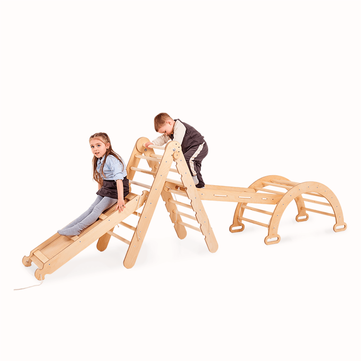 Goodevas 4 in 1 Montessori Climbing Frame with Net – 4in1 Playsets for children, available at Learning Bugs UK