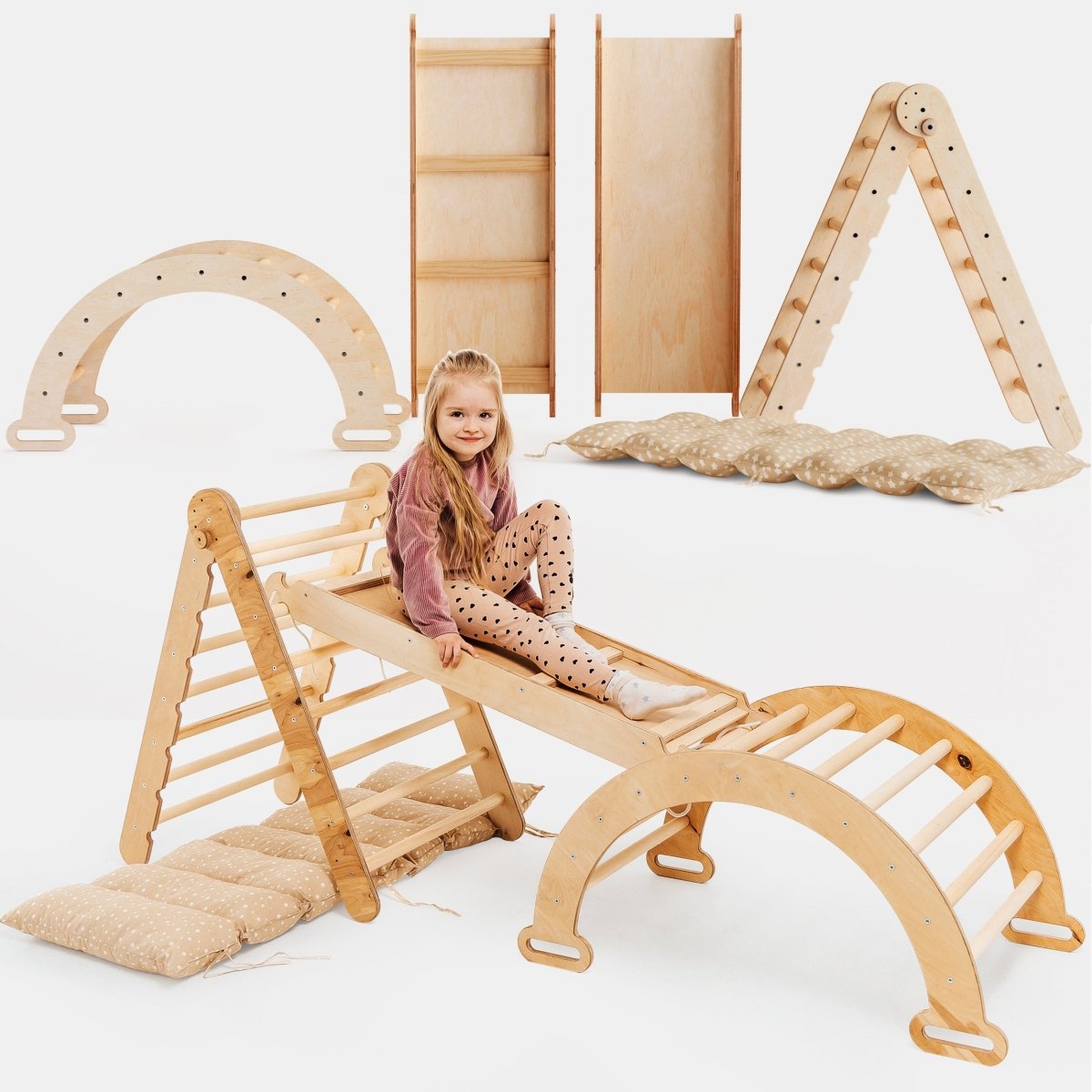 Goodevas 4 in 1 Montessori Climbing Frame with Cushion – Climbing Frame for children, available at Learning Bugs UK