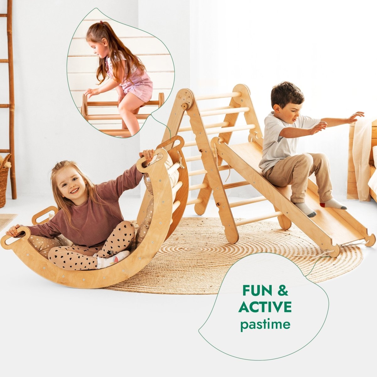 Goodevas 4 in 1 Montessori Climbing Frame with Cushion – Climbing Frame for children, available at Learning Bugs UK
