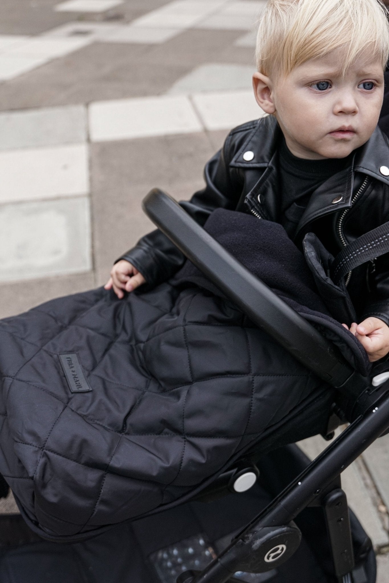 Buy Universal Buggy Footmuff Black Quilted | Buggy Footmuff for kids by Learning Bugs UK