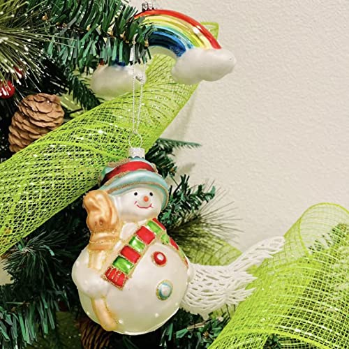 White Snowman Xmas Tree Hanging Ornament