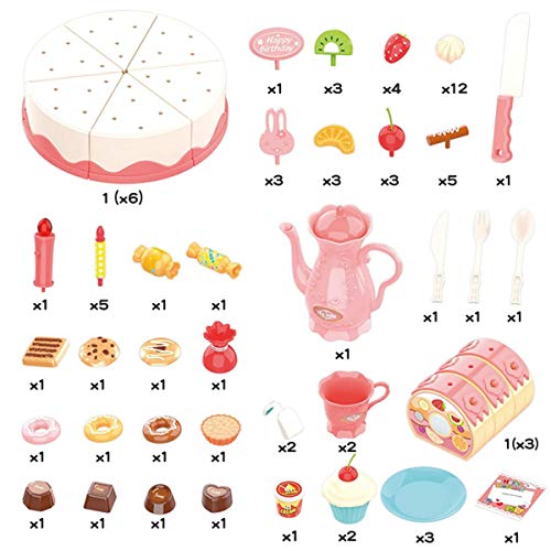 83 PCS Cutting and Decorating Birthday Cake Pretend Toys