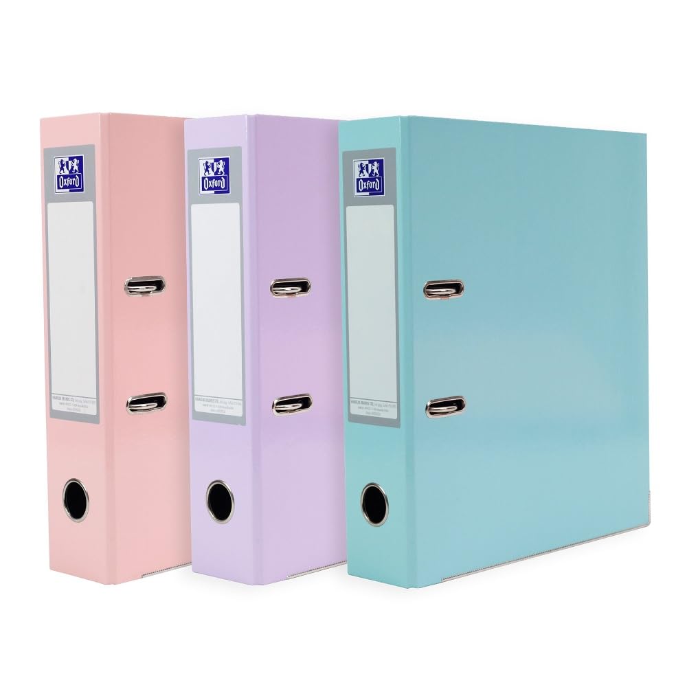 Pastel A4 Lever Arch Files, Pack of 3 - Heavy Duty